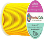 Mandala Crafts 13 Gauge Anodized Aluminum Craft Wire for Jewelry Making - 60 FT Colored Flexible Light Gold Tone Wire - Bendable for Bonsai Armature Crafting Sculpting
