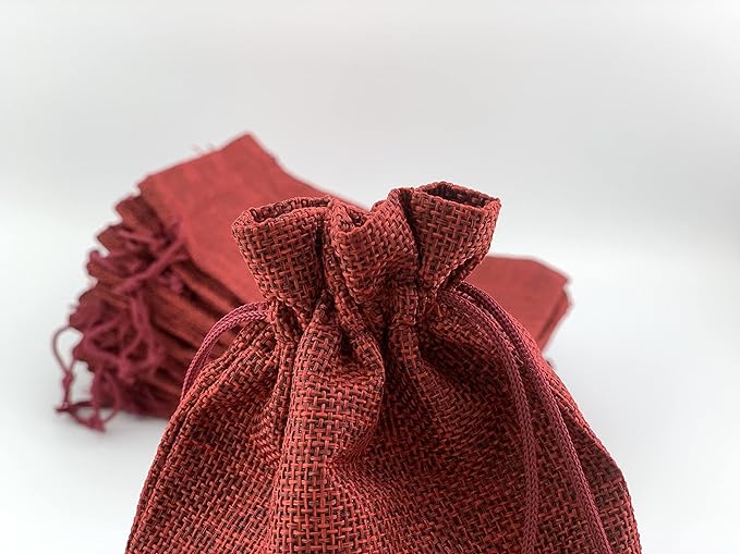 Palmhomee Pack of 25 Burlap Gift Bags with Drawstring Linen Jewelry Pouches Wedding Hessian Jute Bags for Birthday Jewelry and Treat Pouches Party Wedding Favors Gift Art and DIY Craft (7x9 Inch,