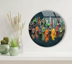 My Photostation.com 27.5''(70cm) Diameter Colorful Herbs Round Glass Wall Art Tempered Glass Printing Wall Decor Large Wall Art Wall Hangings