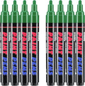 Green Paint Pens Paint Markers - 8 Pack Permanent Quick Dry Waterproof Marker Pens for Rocks Wood Fabric Plastic Canvas Glass Mugs Metal Tire Stone