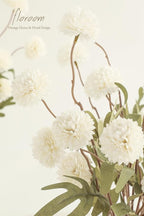 Floroom 5pcs Ivory Faux Silk Mums Artificial Flowers, Bulk Fake Small Mini Chrysanthemums with Stems for DIY White Wedding Centerpieces Floral Arrangements Vase Fillers Home Decorations