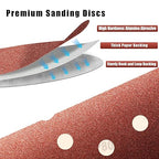150 Grit 5 Inch Sanding Discs Hook and Loop Sandpaper, 150 PCS 8 Hole Adhesive Medium Grit Sand Paper for Random Orbital Sander