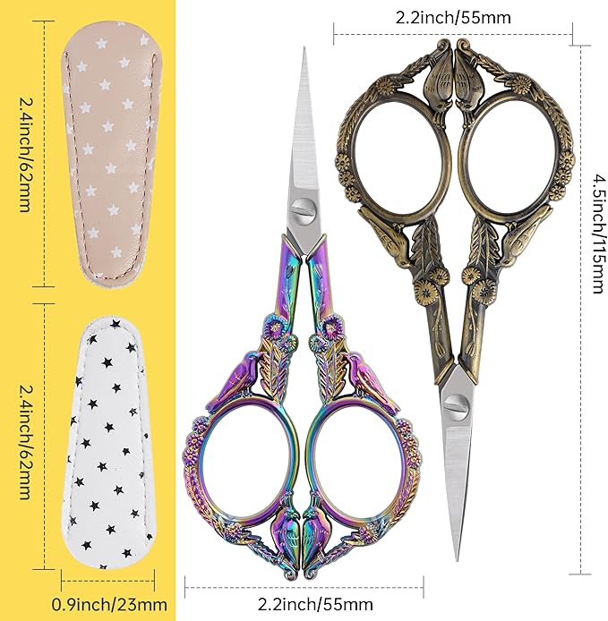 Crochet Scissors –Professional Grade Shears for sewing,Craft, Artwork, Crochet,trimming,Needlework,Yarn, Handicraft DIY Tool,Thread,Beauty Hair,4.5in