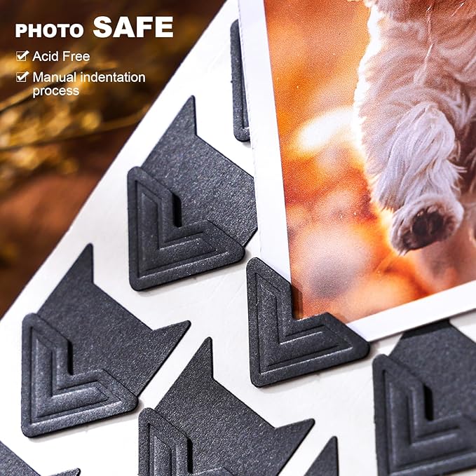360 Pcs Photo Corners Self Adhesive, Scrapbooking Photo Mounting Corners, Black Photo Mounting Corners for DIY Scrapbook, Photo Album, Memory Books, Picture Frames by CHIALLCO