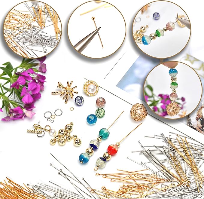 150pcs Silver Filled Eye Pins Non Tarnish Craft Earring Bracelet Jewelry Making Accessories Supplies (40mm (1.57in), Silver-Eye Pin)
