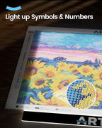 ARTDOT A3 LED Light Pad for Diamond Art Kits for Adults, USB Powered Light Board Kit, Adjustable Brightness with Diamond Painting Tools Detachable Stand and Clips