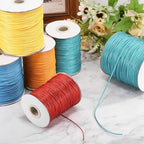 MECCANIXITY Waxed Polyester Cord, 1mm Diameter, 175 Yard, Dark Blue, Beading Cord, Crafting Cord