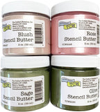 The Crafter's Workshop Stencil Butter Medium, Easy-to-Spread, Adds Shimmer, Shine and Colorful Texture, Cleans Up with Water, 4 pk, 2-oz Each, Petals and Herbs