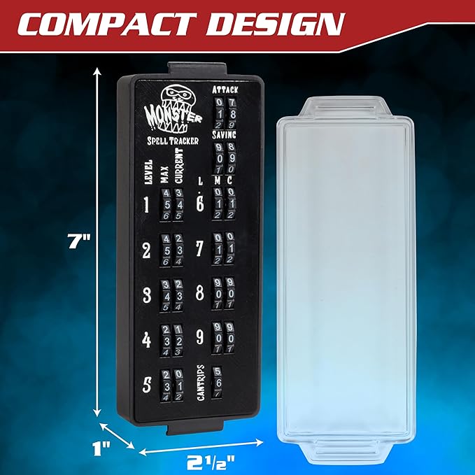 Ultimate RPG Spell Tracker for DND (2 pk)- Keep Track of All Magic Stats, Levels, Modifiers Easily w Adjustable Place-Locking Dials & Protective Cover- Compatible w Dungeons Dragons 5e Tabletop Games