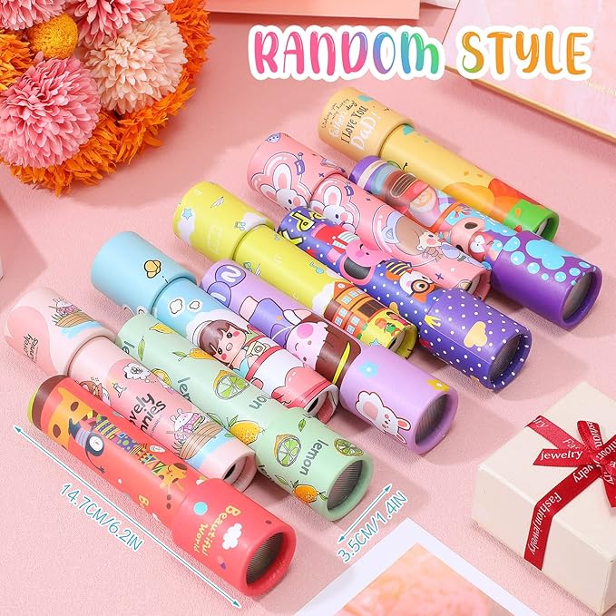 Chivao 30 Pcs Classic Kaleidoscopes Kids Vintage Toys, Return Gifts for Kids Birthday Mini Kaleidoscope Kit for School Classroom Prizes, Stock Stuffers Bag Fillers, Random Colors(Elegant Style)