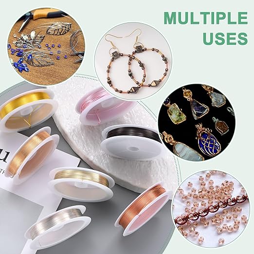 0.5 mm/24 Gauge Copper Wire for Jewelry Making, 20.3FT Copper Beading Craft Wire for Jewelry/Weaving/DIY Crafting/Planting, Color-Retaining [6.2M, Copper Tone]