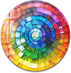 My Photostation.com 20''(50cm) Diameter Radiant Spiral Spectrum Round Glass Wall Art Tempered Glass Printing Wall Decor Large Wall Art Wall Hangings