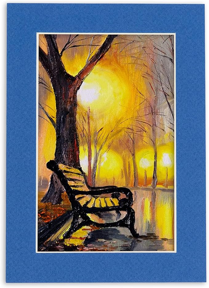 5x7 Mat for 8.5x11 Frame - Precut Mat Board Acid-Free Royal Blue 5x7 Photo Matte For a 8.5x11 Picture Frame, Premium Matboard for Family Photos, Show Kits, Art, Picture Framing, Pack of 25 Mats