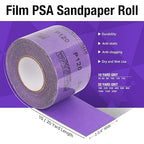 120 Grit PSA Purple Film Ceramic Sandpaper Roll, 2-3/4" Wide Continuous 10 Yard Longboard Sanding Roll Wet Dry Sanding Blocks Self Adhesive Sticky Back Sanding Sheets for Woodworking Automotive