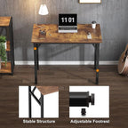 Need Folding Computer Desk - 31.5 Inch Foldable Office Writing Work Study Kids Student Teacher Home Bedroom Table for Small Space, Rustic Brown