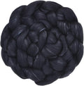 Merino Silk Luxe Tonal Designer Blend. Superfine Merino, Mulberry Silk, Tussah Silk. Top Roving for Spinning or Felting. Obsidian 1oz