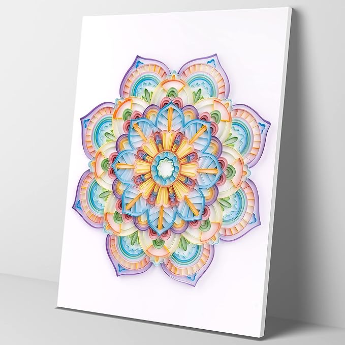 Uniquilling Quilling Paper Quilling Kit for Adults Beginner, 16 * 20-inch Purple Mandala, Exquisite DIY Paper Filigree Painting Kits Quilling Tools, Home Room Wall Art Decor Best Gifts(Basic)