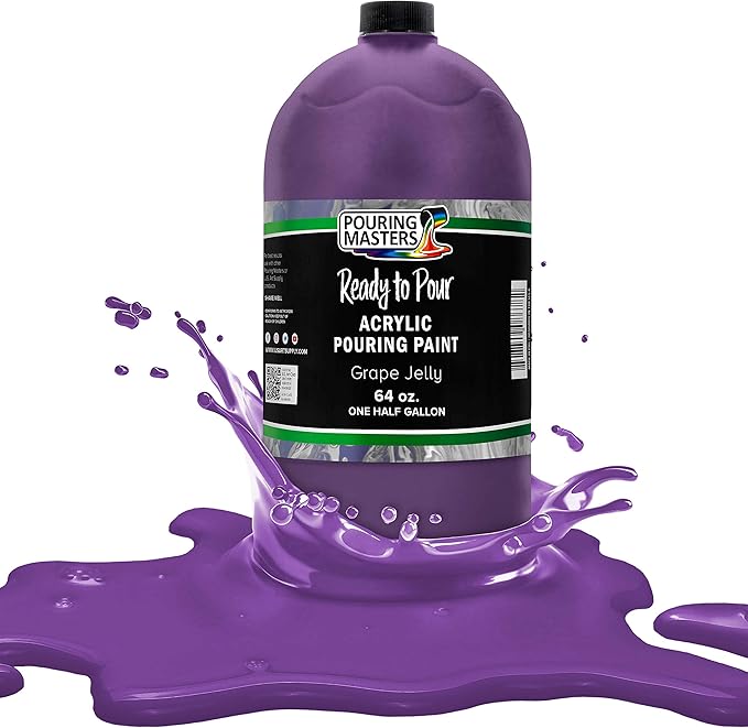 POURING MASTERS Grape Jelly Acrylic Ready to Pour Pouring Paint - Premium 64-Ounce Pre-Mixed Water-Based - for Canvas, Wood, Paper, Crafts, Tile, Rocks and More