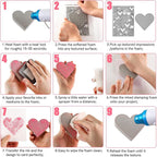 BAOFALI 4 Pcs Heart Cut Stamping Foam Grey Moldable Foam Stamps Plastic Dry Foam Stamp Pad Cut and Dry Foam Stamping Foam Block for Sculpture, Modeling, DIY Arts and Handicrafts Projects