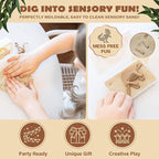 Dinosaur Party Favors for Kids Pack of 10 - Dinosaur Fossils & Quartz Sand Jars - Sensory Sand for Kids to Dig Up Dino Bones - Includes Customizable Dino Decorations, Cupcake Toppers & Labels