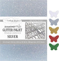 Cardstock Warehouse Diamond Print Inkjet Glitter-Premium Silver Glitter Cardstock Paper – 15 Sheets, 8.5 x 11" - 104 lb/280 GSM for Inkjet Printing, Die-Cutting, Card Making, Crafts, and DIY Projects