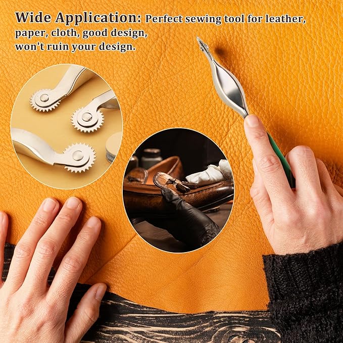 Nitlak 4 PCS Tracing Wheel,Tracing Wheel Sewing Tool, Plastic Handle Stainless Steel Pounce Wheel,Tracing Wheel for Sewing Patterns, Leathercraft, Professional Marking Spacer