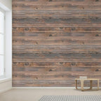 wall26 Wall Sticker/Wall Mural Horizontal Brown Vintage and Retro Wood Textured, Not Peel and Stick, Non-Woven Wallpaper Decorative for Bedroom, Living Room, Office - 132x192 inches
