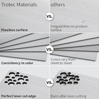 Trotec TroLase Lights | 24"x12"x1/250"(0.1mm thick) | Adhesive-Backed Flexible Laser Engraving Sheet/Film for Decal & Label | Double Color Plastic Sheet for Engraving | Brushed Silver/Black | 10pcs