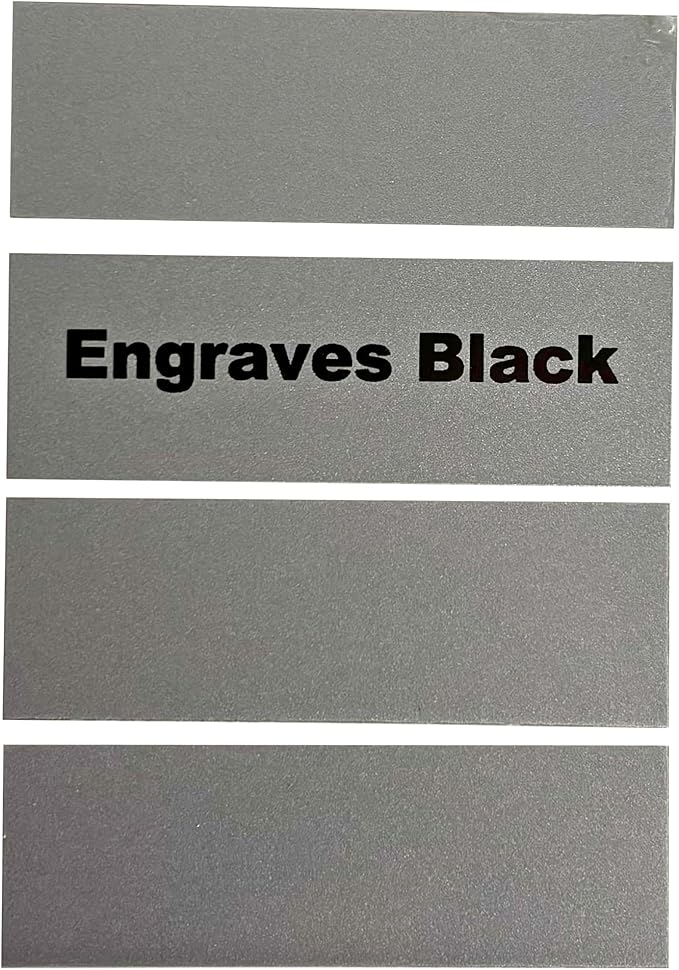 Blank Metal Plates for Laser Engraving - 4 Pack | Aluminum Sheets 0.020" Thick | CO2, Diode, Fiber Laser Compatible | Multiple Sizes & Colors (Silver (engraves black), .75x2 inch)