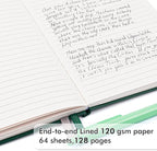 feela 24 Pack Journal Notebook for Work, Business Notebook Bulk Hardcover Lined Writing Journal with Pen Holder for Men Women Note Taking, with 24 Black Pens, 120 GSM, 5.1”x8.3”, A5, Dark Green