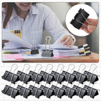 Yexiya 1000 Pcs Binder Clips Bulk Assorted Sizes Black Paper Clips Small Binder Clips Office Clips Bulk Mini Paper Clamps Multi Sizes for School Teachers Office Supplies (Multi Sizes)