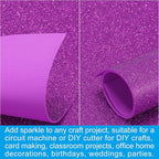 PATIKIL 2mm(1/10") Thick Non Adhesive Glitter Foam Sheet 16x24inch(40x60cm) Purple, EVA Shiny Foam Board for Craft, 6 Pcs
