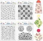 CHGCRAFT 4 Sheets 4 Styles Wildflowers Polymer Clay Texture Sheets Bushes Silicone Texture Stamp Hummingbirds Modeling Pattern Pad Texture Sheets for Making Earrings Jewerly, 5.5x5.5 inch