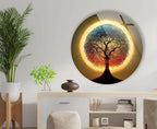 My Photostation.com 24''(60cm) Diameter Life of Tree Round Glass Wall Art Tempered Glass Printing Wall Decor Large Wall Art Wall Hangings