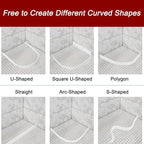 uxcell Flexible Molding Trim, 20 Inch Flexible Quarter Round Molding Silicone Peel and Stick Trim Self Adhesive Shower Water Barrier for Corner Decor Bathroom Kitchen, Transparent