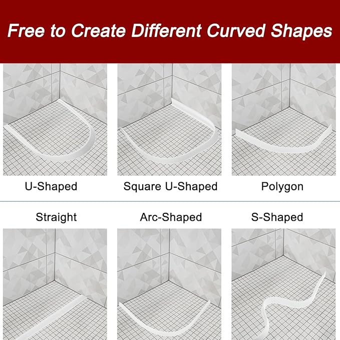uxcell Flexible Molding Trim, 79 Inch Flexible Quarter Round Molding Silicone Peel and Stick Trim Self Adhesive Shower Water Barrier for Corner Decor Bathroom Kitchen, Brown