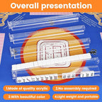 4PCS Mahjong Racks with Pushers,Clear Acrylic American Majiang Tile Racks