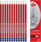 Pepy Graphite Professional Drawing Pencils - Set of 12 B Pre-Sharpened Black Lead Pencils; Perfect for Drawing, Sketching and Shading, Graphic and Fine Art