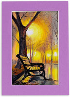 5.5x8.5 Mat for 8.5x11 Frame - Precut Mat Board Acid-Free Dark Purple 5.5x8.5 Photo Matte for a 8.5x11 Picture Frame, Matboard for Family Photos, Show Kits, Art, Picture Framing, Pack of 10 Mats