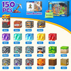 Magnetic Blocks -150 Magnetic Building Blocks STEM Toy, Stacking Mine Magnet World Craft Cubes for Kids, Game Gift for Boys Girls Age 3-5 5-7 4-8 8-12