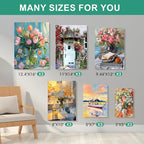 ESRICH Stretched Canvas for Painting,18 Multi Pack Blank Canvases for Painting 12x16, 11x14, 9x12, 8x10, 5x7, 3x5, Cotton Primed Painting Canvas for Oil, Acrylic Paint, for Beginners, Artists.