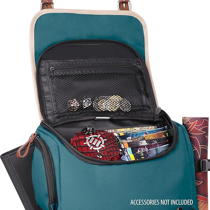 ENHANCE Designer Edition TCG Backpack - MTG Deck Bag Card Binder Space, TCG Deck Box Storage, MTG Playmat Holder - Card Storage Compatible with Magic the Gathering, Pokemon, Lorcana (Canvas Green)
