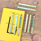BAYTORY 8Pcs Cute Retractable Erasable Gel Pens, Blue and Black Ink Pen with Eraser Clear, Smooth Writing Comfortable to Use for Note Taking Marking Planner Crossword Puzzles (Green)