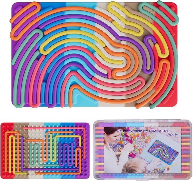 Sensory Fidget Toys for Kids Toddler Boys ,Sensory Activity Board for Stress Anxiety Autistic ADHD, Calm Down Travel Airplane Essentials Toy for 3+ Year Old, Stuffers Gifts for Teens Girls