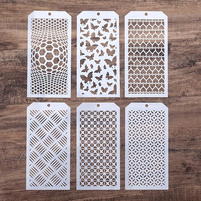 DIY Decorative Stencil Template for Scrapbooking Painting on Wall Furniture Crafts,Set of 6 (Butterfly)