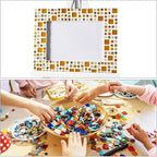 MECCANIXITY 2 Pcs Stained Glass Sheet Mosaic Tile 7.9 Inch x 5.9 Inch Khaki Stained Glass Sheets for Crafts DIY Art Project