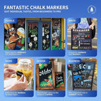 SILENART White Chalk Markers - 15mm Jumbo Tip Car Marker - Wide Thick Window Chalk Pen for Chalkboard, Window, Glass, Mirror, Blackboard