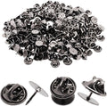 130 Set Pin Backs, Blank Pins Scatter Butterfly Clutch Pin Holder Enamel Pin Locking Backs Tie Tacks Jewelry Pin Backings Clasp for Brooch Lapel Hat Uniform Badges Tie Tack (10mm, Black)