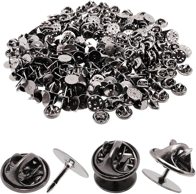 130 Set Pin Backs, Blank Pins Scatter Butterfly Clutch Pin Holder Enamel Pin Locking Backs Tie Tacks Jewelry Pin Backings Clasp for Brooch Lapel Hat Uniform Badges Tie Tack (10mm, Black)