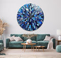 My Photostation.com 10''(25cm) Diameter Radiant Mosaic Burst Round Glass Wall Art Tempered Glass Printing Wall Decor Large Wall Art Wall Hangings